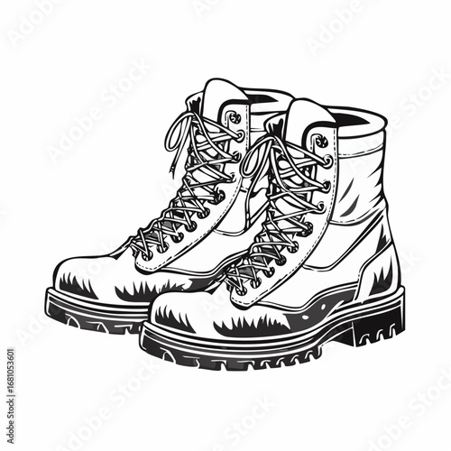 Hiking Boots Vector Images. A pair of hiking boots for adventure Vector Image.
