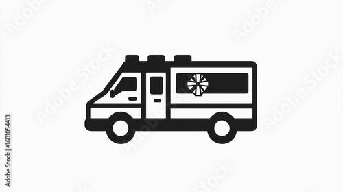 Wallpaper Mural Simple black and white ambulance graphic Torontodigital.ca