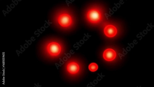 Abstract Red Lights Circular Formation: A Dark Background with Glowing Circles