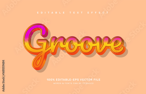 Groove editable text effect template
