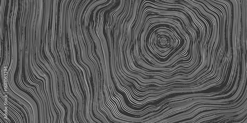 Log cut, wood texture, tree rings pattern, shades of gray, rough vector background
