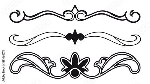Elegant decorative ornamental dividers enhance design projects with classic style