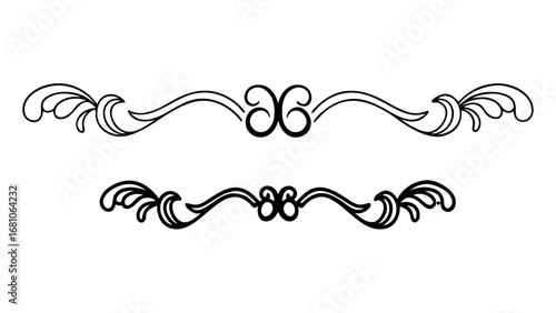 Elegant decorative flourish and divider lines for timeless design projects