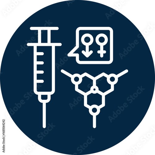 Hormone therapy icon for cancer diagnosis, website, application, printing, document, poster design, etc