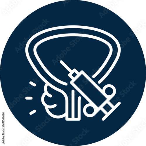 Prostate biopsy icon for cancer diagnosis, website, application, printing, document, poster design, etc