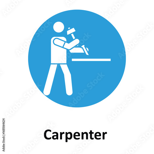 Carpenter Vector Icon which can easily modify or edit