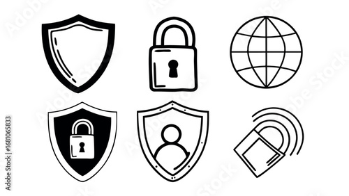 Protect your data with modern security icons for digital safety and privacy