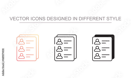 Short List icon design with white background stock illustration