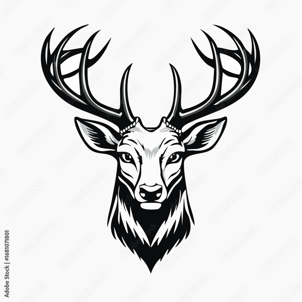 Fototapeta premium Deer Head vector illustrations, perfect icon for logos, branding, and design projects.