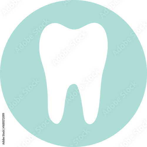 White tooth icon. Vector illustration