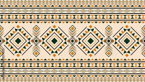 Ethnic pattern, Aztec native tribe seamless pattern, Native American fabric, geometric pattern, colorful design, design for print, textile, background, vector.