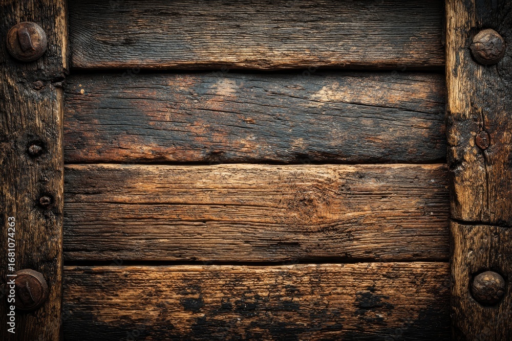 Fototapeta premium Aged, weathered wooden planks (4)