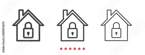 Home protection icon. Thin line icon vector.