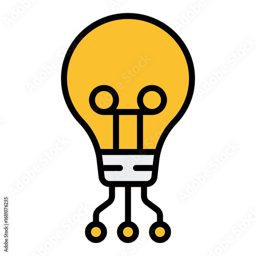 Deep learning icon. AI intelligence symbol. Neural network and machine learning collection. Filled Line Icon
