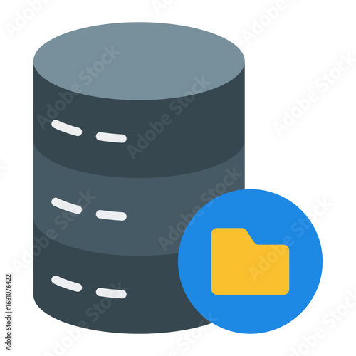 Data storage icon. Database symbol. Cloud backup and server collection. Flat Icon