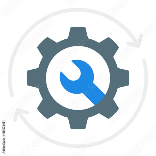 Optimization icon. Business improvement symbol. Data performance and process collection. Flat Icon