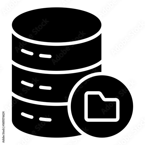Data storage icon. Database symbol. Cloud backup and server collection. Glyph Icon
