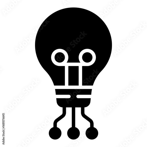 Deep learning icon. AI intelligence symbol. Neural network and machine learning collection. Glyph Icon
