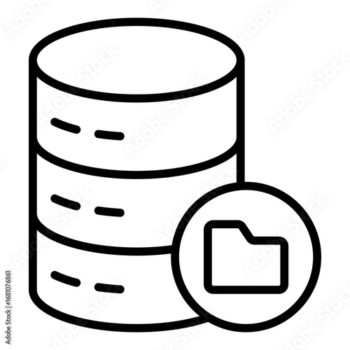 Data storage icon. Database symbol. Cloud backup and server collection. Line Icon
