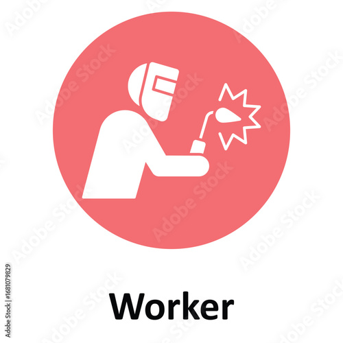 Industrial worker Vector Icon which can easily modify or edit