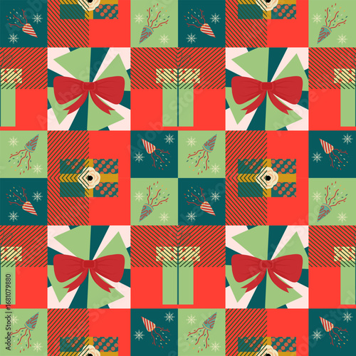seamless pattern with christmas gifts