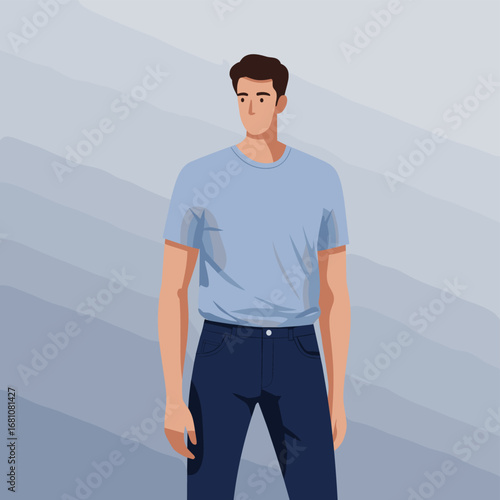 Simple Modern Flat Vector Illustration of Man