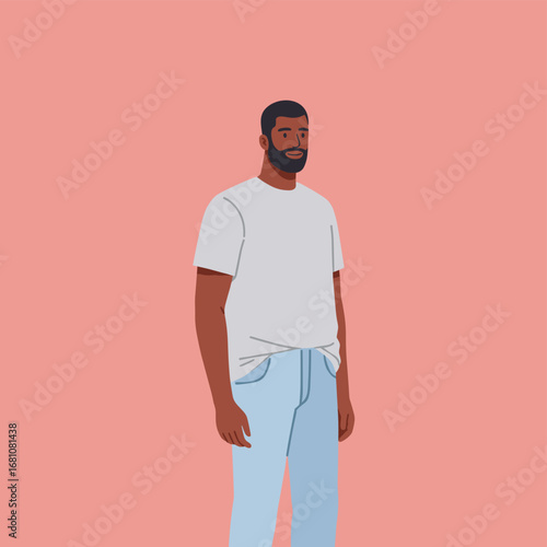 Simple Modern Flat Vector Illustration of Man