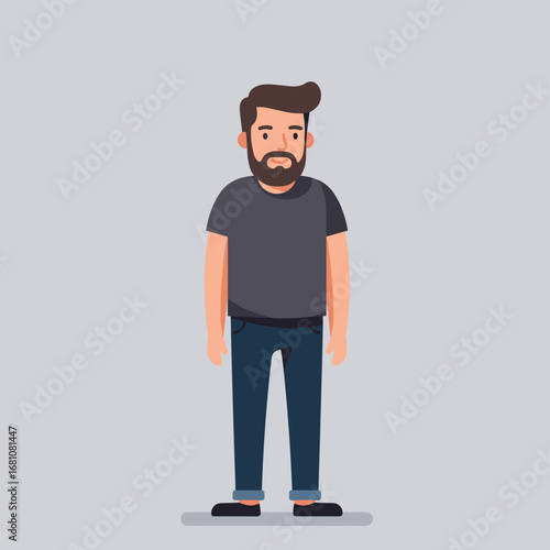 Simple Modern Flat Vector Illustration of Man
