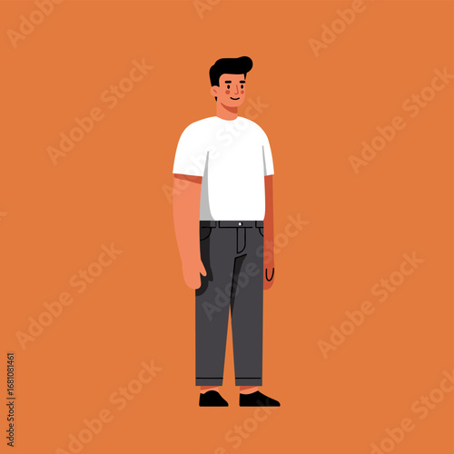 Simple Modern Flat Vector Illustration of Man