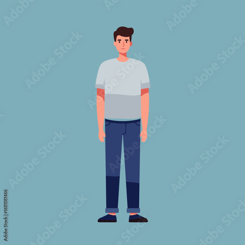 Simple Modern Flat Vector Illustration of Man