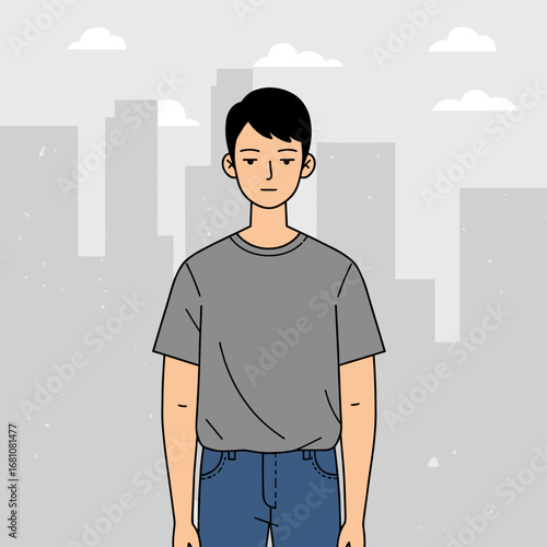 Simple Modern Flat Vector Illustration of Man