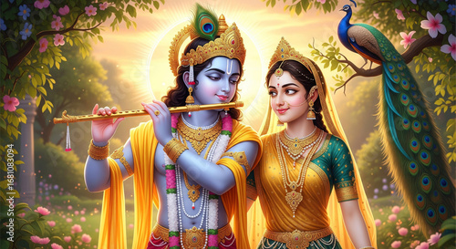 Radha Krishna, eternal bond of love, devotion, and joy.