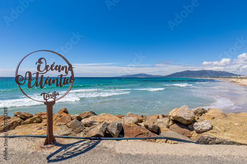 Bild auf Leinwand Frontera Mar Mediterráneo - Océano Atlántico in Tarifa in der Provinz Cadiz in A