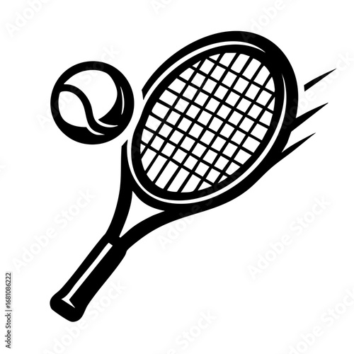 tennis racket hitting a ball mid-air