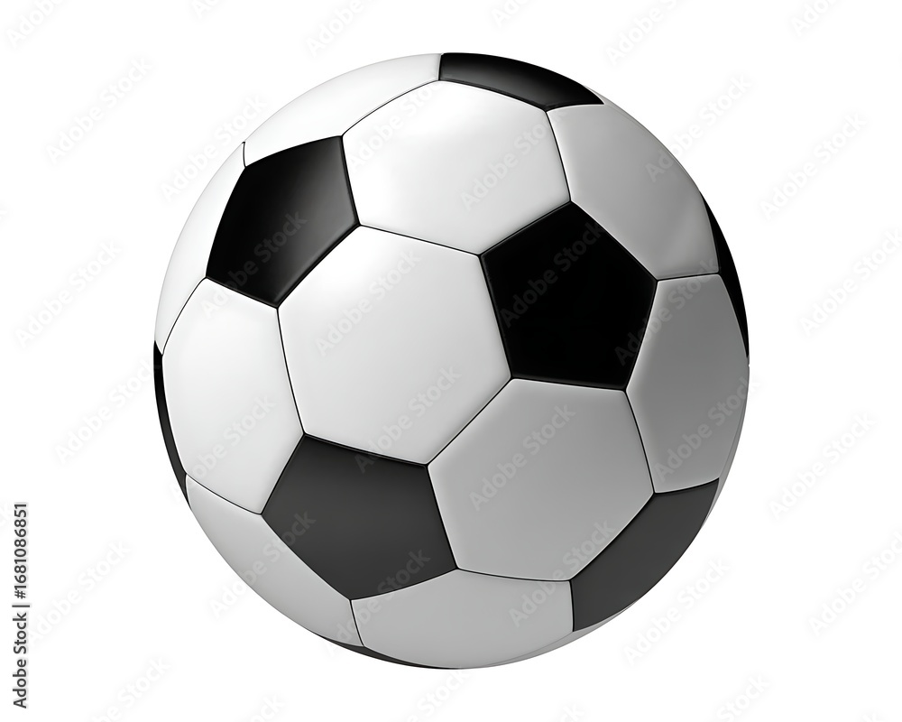 Fototapeta premium Classic black and white soccer ball isolated on white background