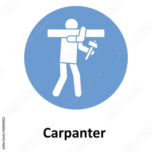 Carpenter Vector Icon which can easily modify or edit
