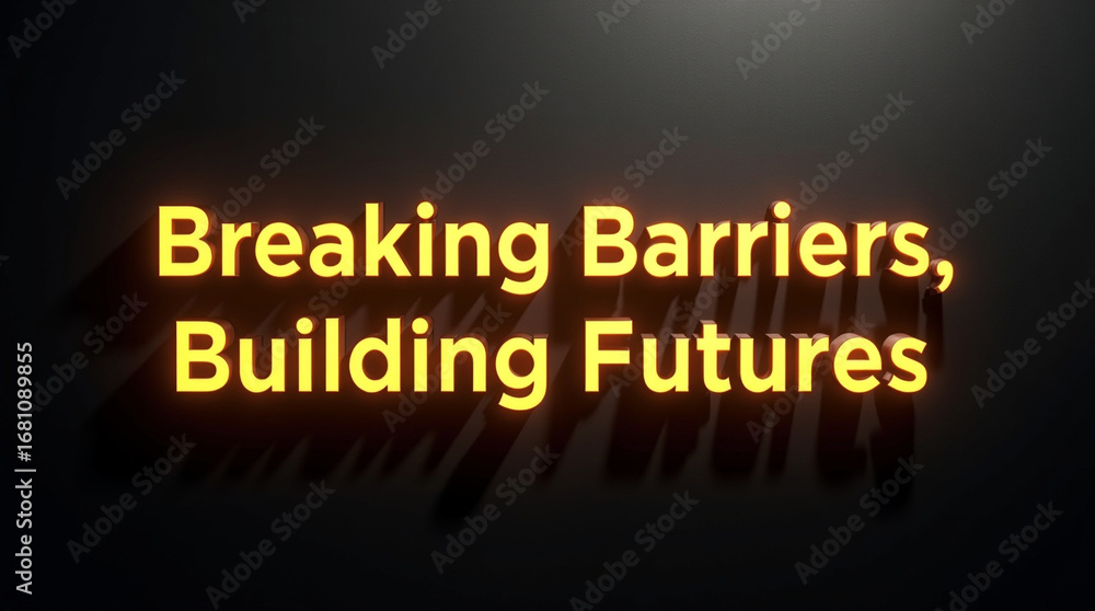 Fototapeta premium A powerful visual representation of breaking barriers, building futures, symbolizing overcoming obstacles, fostering progress, and creating opportunities for a brighter tomorrow
