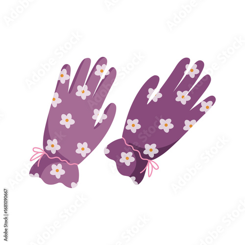 Garden gloves icon cartoon vector cartoon illustration isolated on white background. Cute gardening protective gloves agriculture tools. Gardening element or horticulture equipment for scrapbooking.