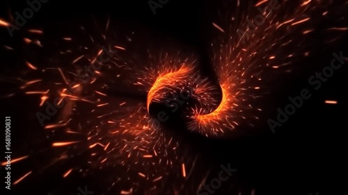 Fiery Vortex: Abstract Art of Glowing Embers