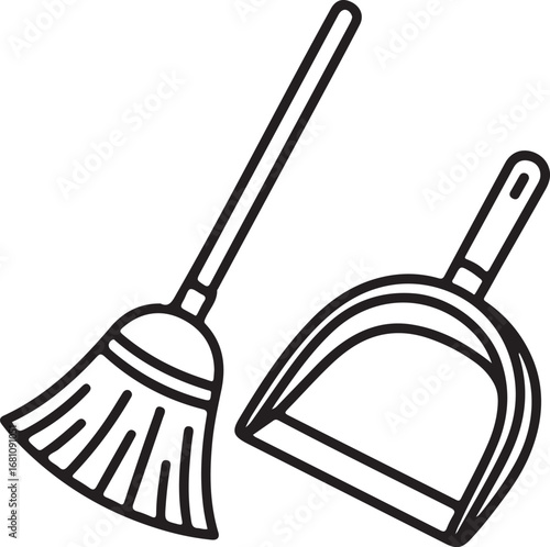Broom and dustpan cleaning tools household hygiene