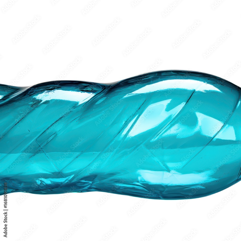 Fototapeta premium A Stunning Twisted Blue Glass Sculpture Capturing Light in Unique Patterns and Reflective Textures, Showcasing Artistic Imagination and Craftsmanship