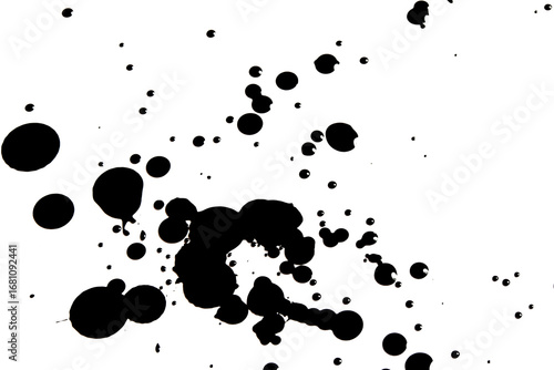 Abstract grunge black and white distressed texture splatter splash paint transparent overlay background