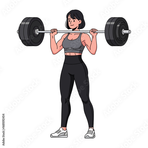 Empowered Strength: A determined individual, showcasing her dedication and power through weightlifting, embodying the strength, health, and the embodiment of fitness.
