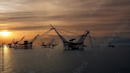 Sunrise over Pakpra Fishing Village, Thailand