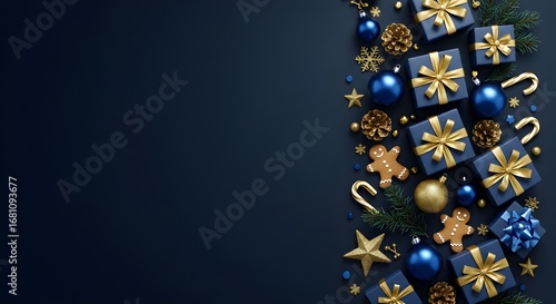 Fondo blanco de Navidad con bolas de Navidad y decoración - Representación 3D
