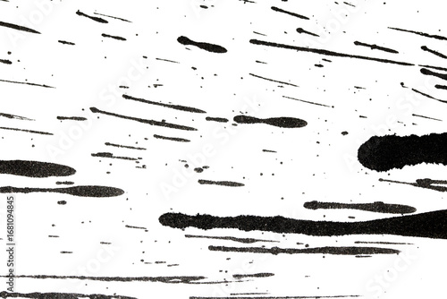 Abstract grunge black and white distressed texture splatter splash paint transparent overlay background