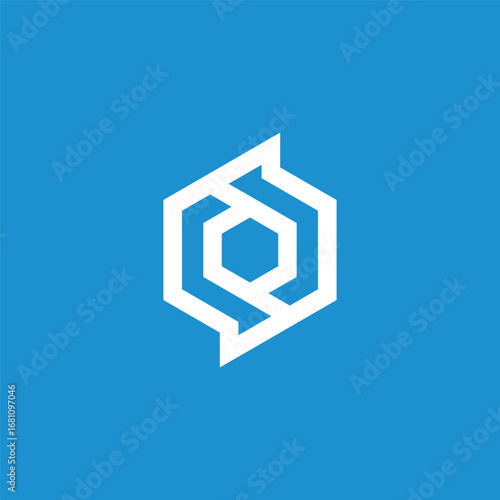 Hexagon Geometric Arrows Synergy Logo Design Vector Template