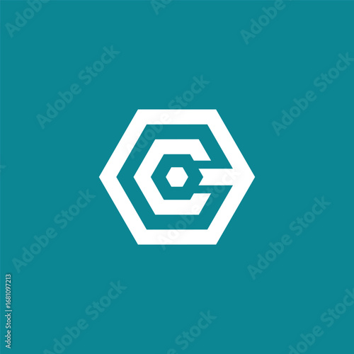 Hexagon Geometric Letter C Logo Design Vector Template