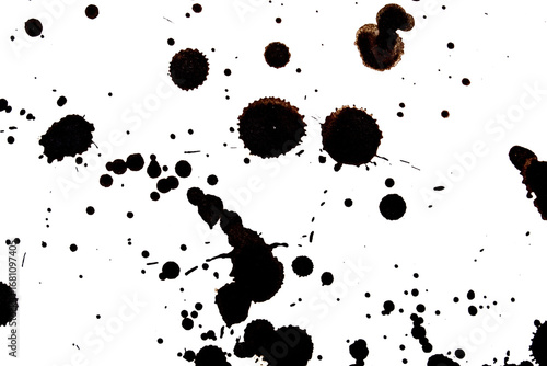 Abstract grunge black and white distressed texture splatter splash paint transparent overlay background