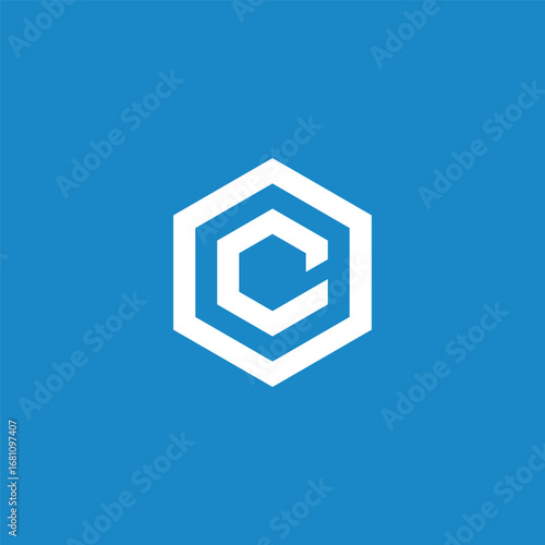 Hexagon Geometric Letter C Logo Design Vector Template